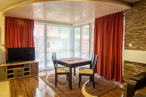 Chalet, 2 Bedrooms, Balcony, Garden View | Living room | TV - Ski Chalets at Pamporovo - an Affordable Village Holiday for Families or Groups (Smolyan)