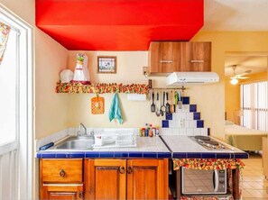 Apartment, 1 Bedroom, Smoking, Patio | Private kitchen | Coffee/tea maker, cookware/dishes/utensils, dining tables - Nice Apartment, Equipped Near the Malecon and the Beach (La Paz)