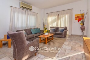 Villa, 3 Bedrooms, Smoking, Private Pool | Living area | TV