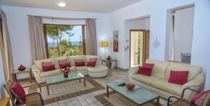 Villa, 5 chambres, fumeur, piscine privée | Aire de séjour | Téléviseur, table de ping-pong, livres