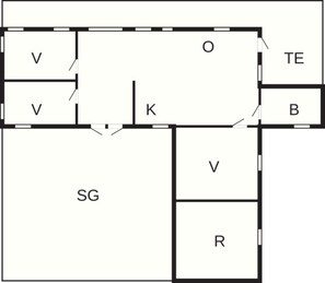 House | Floor plan - Countryside Holiday Home in Lokken near Sea (Lokken)