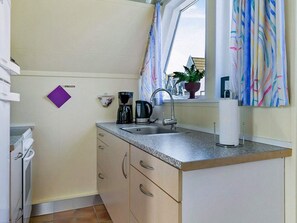 Fridge, microwave, coffee/tea maker, highchair