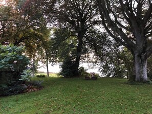 A park with a large tree, a bench, and a grassy area. - 11 Person Holiday Home in Hurup Thy (Hurup Thy)