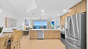 Condo, Multiple Beds, Balcony (Treasure Island 1405) | Private kitchen | Fridge, microwave, oven, stovetop - Treasure Island (Panama City Beach)