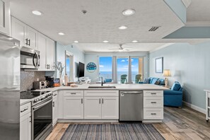 Condo, Multiple Beds, Pool Access | Private kitchen - Treasure Island 1606 (Panama City Beach)