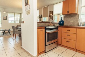 Fridge, microwave, oven, stovetop - Landing View 206 with private rooftop terrace (Rincón)
