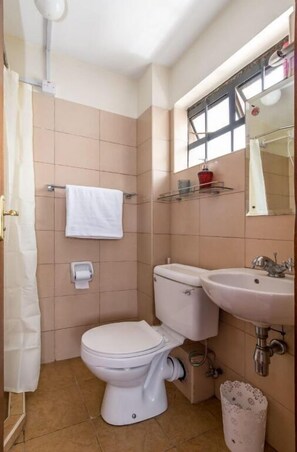 Towels, soap, shampoo, toilet paper