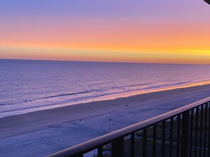 On the beach, sun loungers, beach towels -  OCEAN BLISS!  Beautiful oceanfront condo with large balcony and amazing views! (North Myrtle Beach)