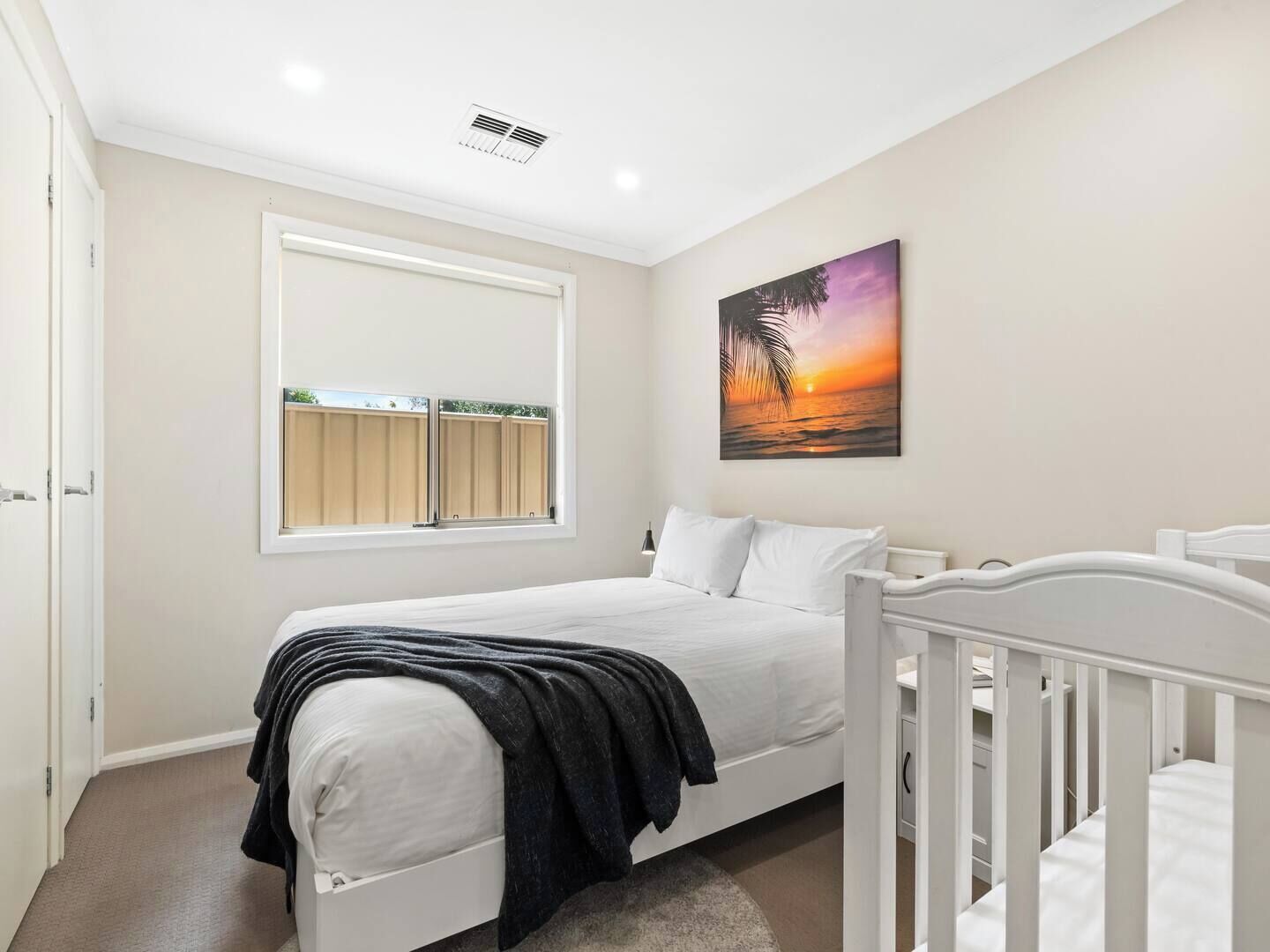 3 bedrooms, desk, iron/ironing board, travel cot