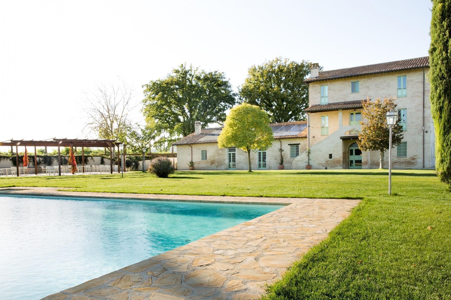 Outdoor pool, pool loungers