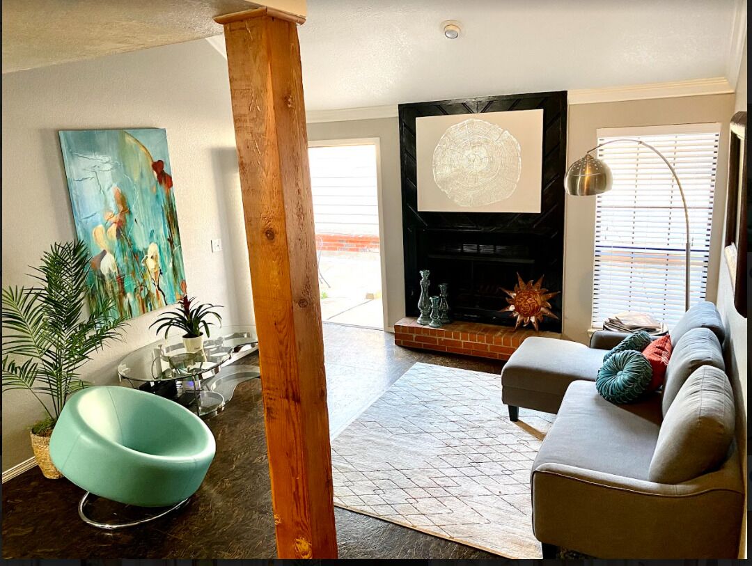 [4043 A ]Private Bedroom Suite Communal House near Integris, attached bath and a private patio