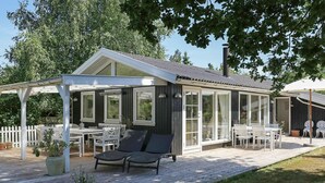 Balcony - Modern Holiday Home in Hovedstaden With Roofed Terrace (Hornbaek)