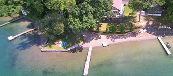 Updated Open Plan - Keuka Lakefront Home 4BR & 157' private beach