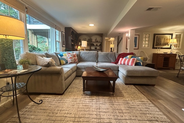 تلفزيون ذكي، مدفأة، كُتُب، مكتب