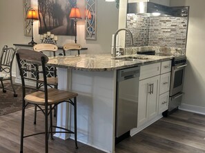 Fridge, microwave, oven, stovetop - Super Clean luxury flat near the James River in park-like setting. (Richmond)