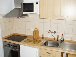 Fridge, microwave, oven