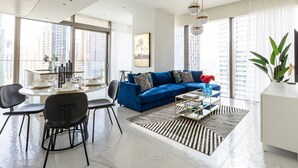 Living area - Distinctively Superior 2BR With Splendid Marina Views! (Dubai)