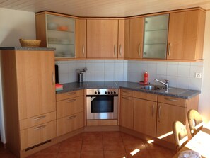 Private kitchen - Comfy Apartment in Riederalp With Balcony (Riederalp)