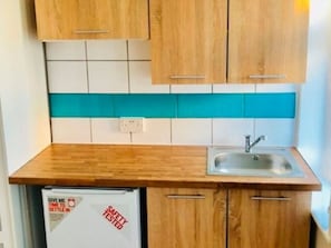 Apartment | Private kitchen | Fridge, microwave, electric kettle, toaster
