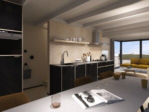 Ferienhaus | Eigene Küche | Wasserkocher mit Kaffee-/Teezubehör, Kühlschrank, Mikrowelle
