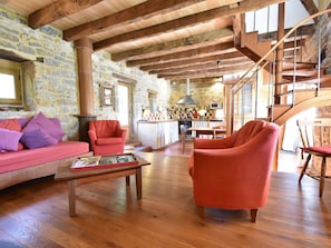 House | Living room | DVD player, MP3 dock - Spacious Holiday Home in Alvignac With Swimming Pool (Alvignac)