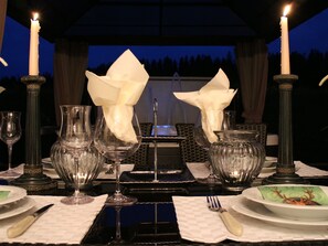 Outdoor dining - Cozy Holiday Home in Lenzkirch With Whirlpool (Lenzkirch)