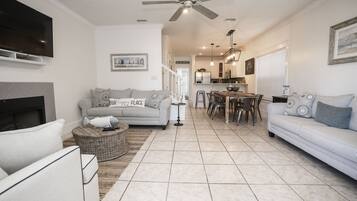 House, 4 Bedrooms, Pool Access | Living area | 55-inch LED TV with cable channels, TV