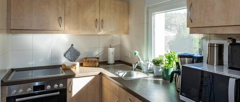 Frigorífico, horno, placa de cocina y cafetera o tetera