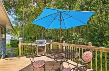 Outdoor patio with grill