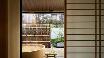 Deluxe Twin Room with Open-air Bath | In-room safe, free WiFi, bed sheets