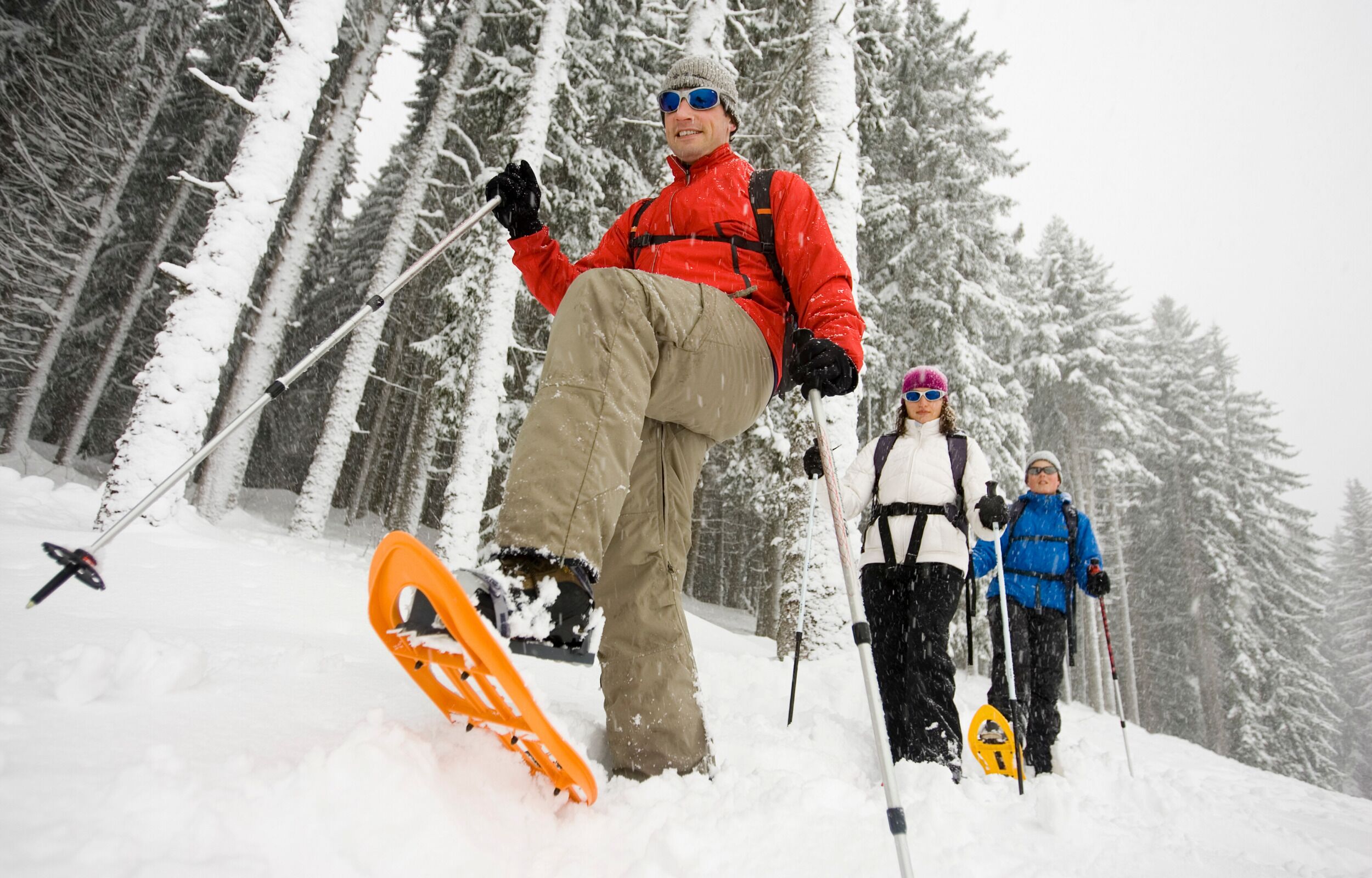Une scène hivernale en plein air, avec de la neige, où l'on voit des personnes faire du ski et du snowboard.