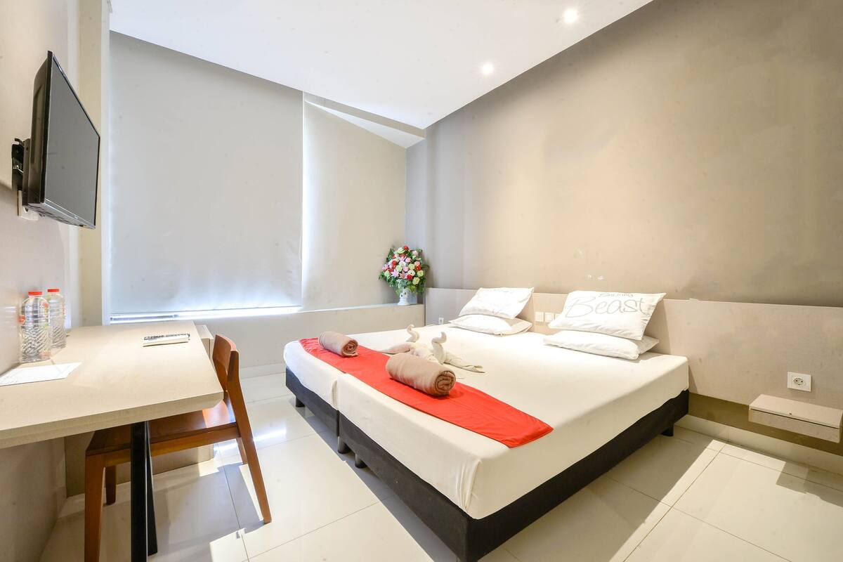 ห้องซูพีเรียดับเบิล | โต๊ะทำงาน, Wi-Fi ฟรี, ผ้าปูที่นอน
