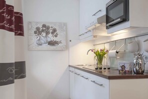 Kühlschrank, Mikrowelle, Herdplatte, Geschirrspüler