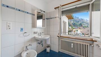 Family Apartment, 2 Bedrooms, Balcony, Lakeside (Garden on the lake 2) | Bathroom | Combined shower/bathtub, bidet, towels, soap