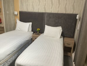 Habitación con 2 camas individuales | Mobiliario individual, tabla de planchar con plancha, wifi gratis