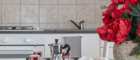 Leilighet, 2 soverom | Eget kjøkken | Kjøleskap, ovn, kokeplater og høy barnestol