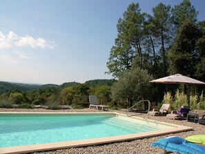 Outdoor pool - Single Storey Villa With Private Pool in Mediterranean Ardèche (Vinezac)