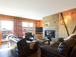 Chalet | Living room | Fireplace, DVD player - Beautiful Detached Chalet With a Fireplace in Les Deux Alpes (Les Deux Alpes)