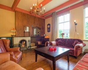 Fireplace - Secluded Farmhouse in Balkbrug with Hot Tub (Balkbrug)