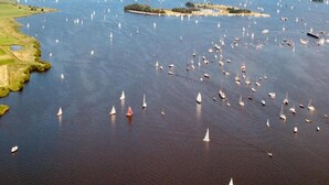 A large body of water with numerous sailboats scattered across. - Superb Villa in the Woods of Gaasterland With Wifi and Fireplace (Oudemirdum)
