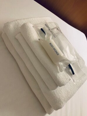 Hair dryer, towels
