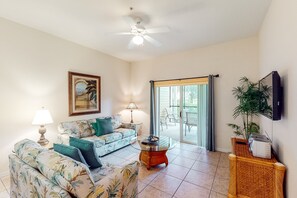 TV, DVD player, table football, ping pong