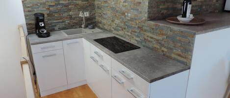 Apartment | Private kitchen | Fridge, oven, stovetop, coffee/tea maker