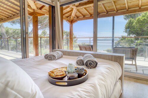 Luxurious waterfront villa with heated pool