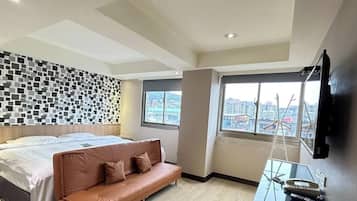 Premium bedding, down duvets, Select Comfort beds, desk