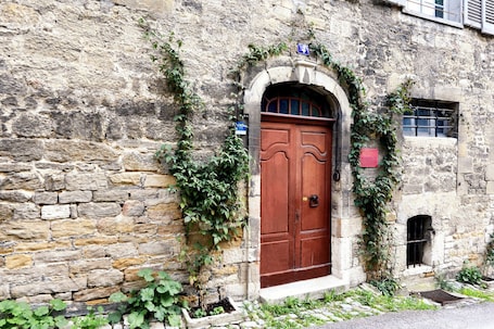 Exterior detail. Completely renovated studio for 4, downtown Salins Les Bains with garden