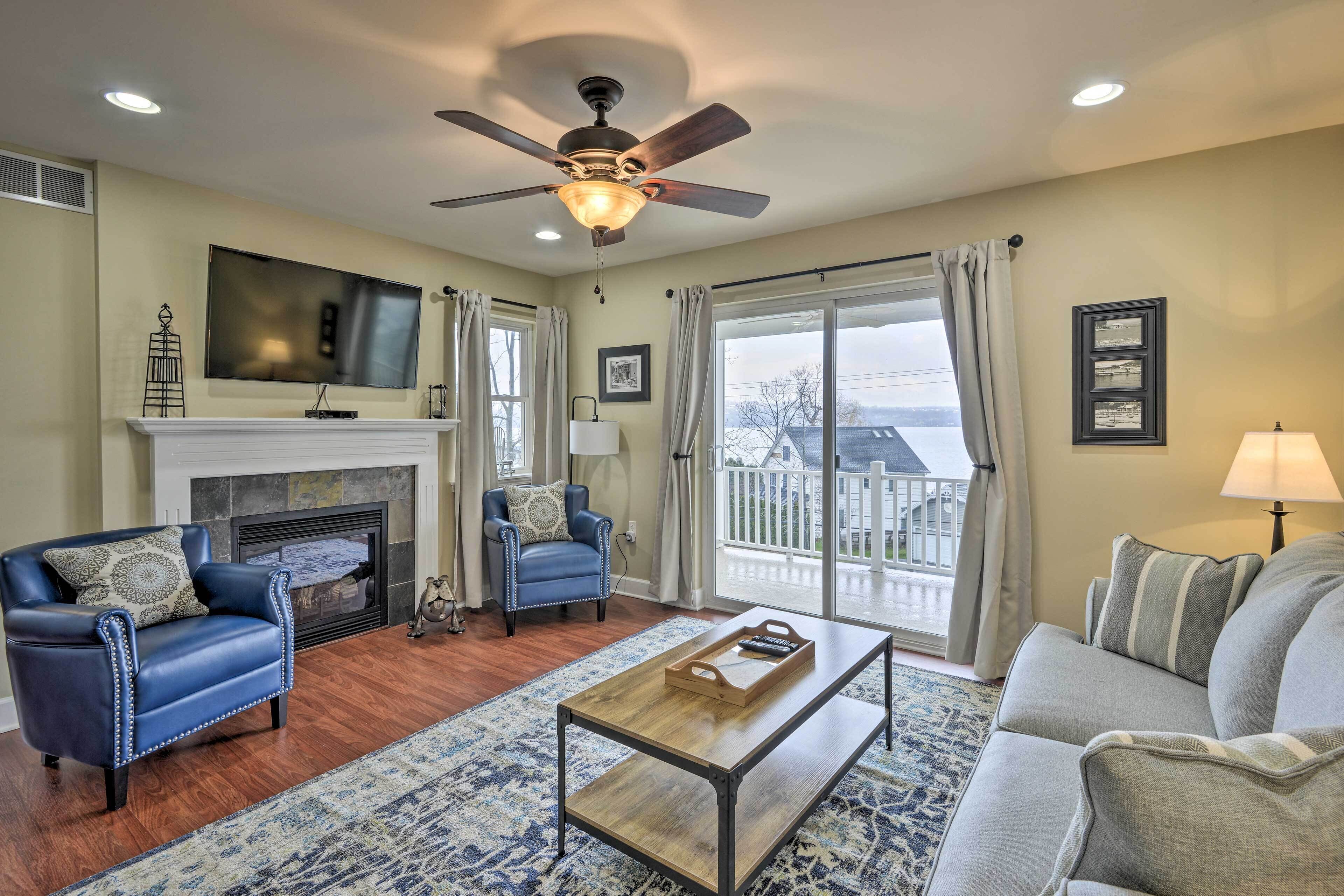 Canandaigua Lake House w/ Lake View & Fire Pit!
