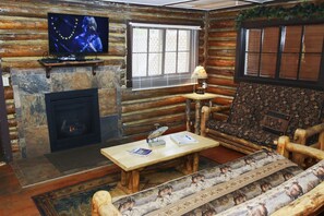 Televisión y chimenea 