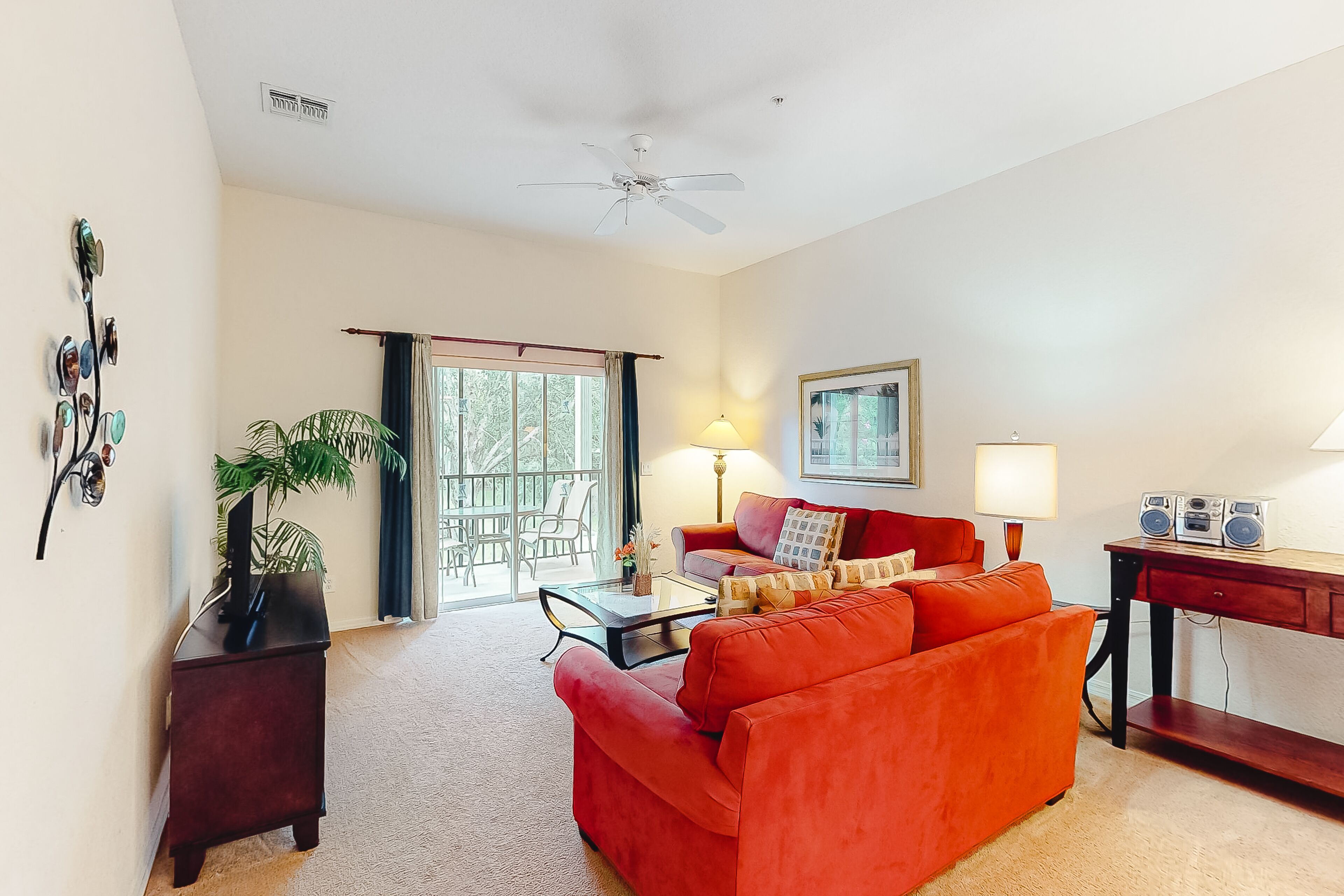 TV, DVD player, foosball, table tennis