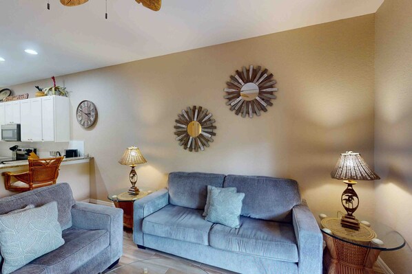 TV, DVD player, table football, ping pong